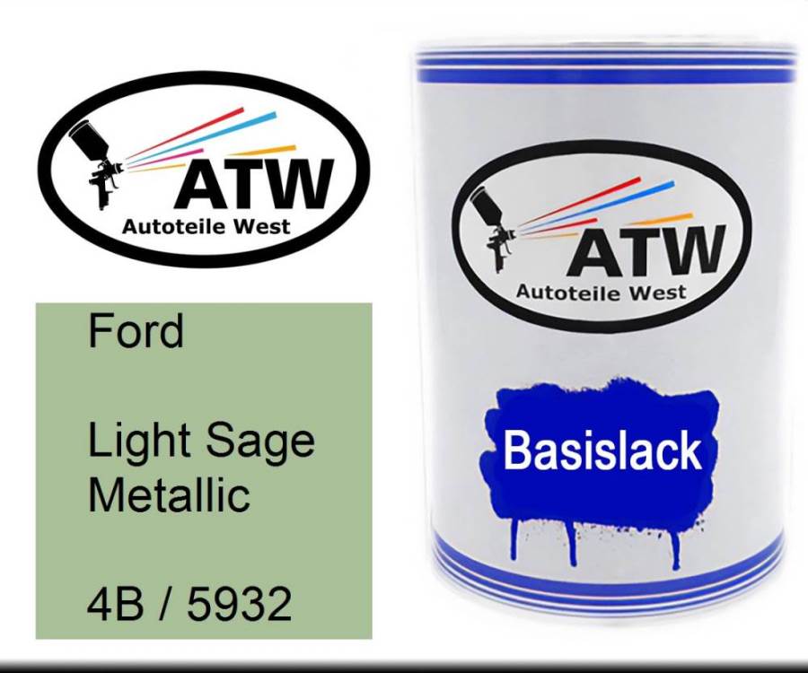 Ford, Light Sage Metallic, 4B / 5932: 500ml Lackdose, von ATW Autoteile West.